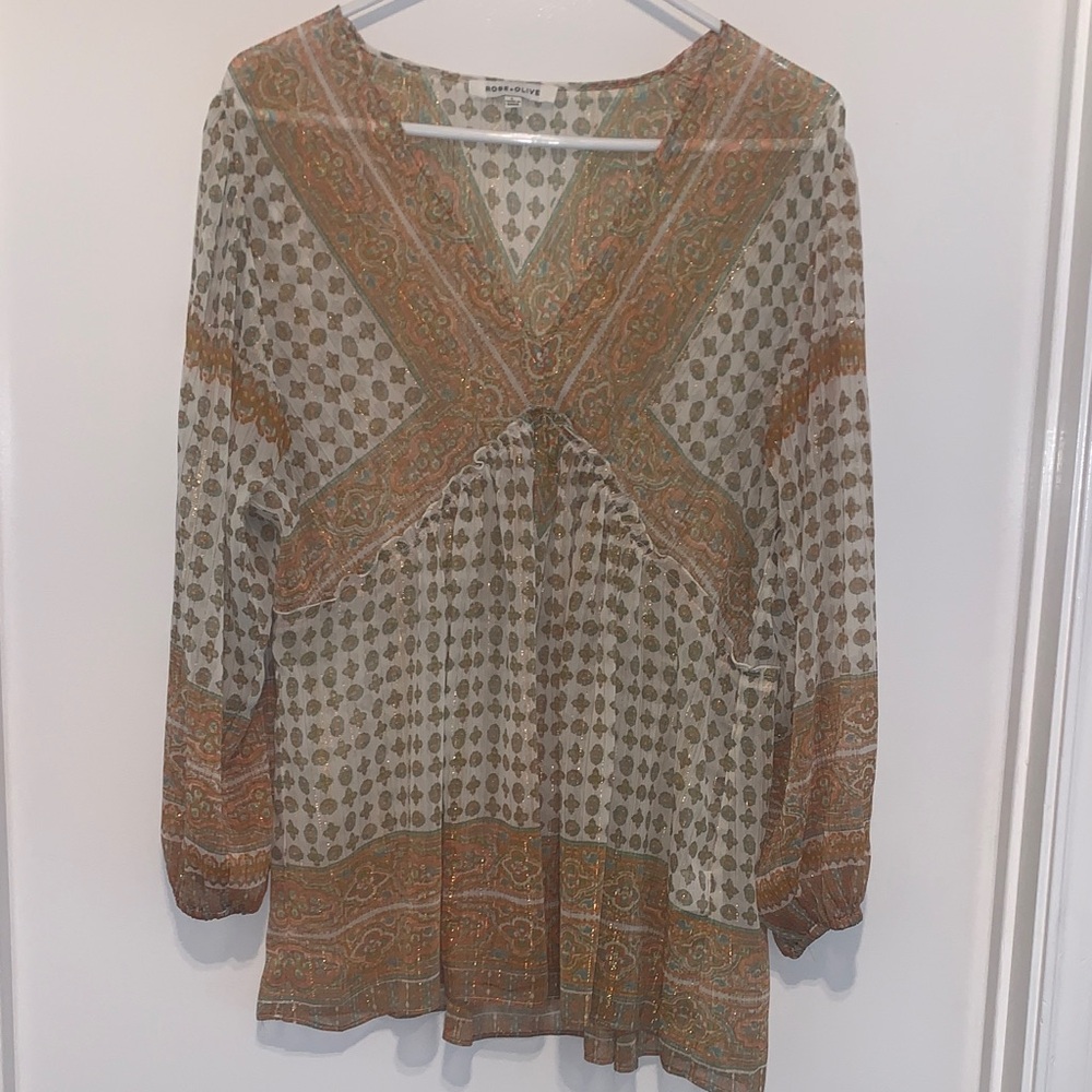 Rose & Olive Multicolor Patterned Blouse